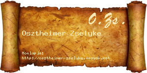Osztheimer Zselyke névjegykártya